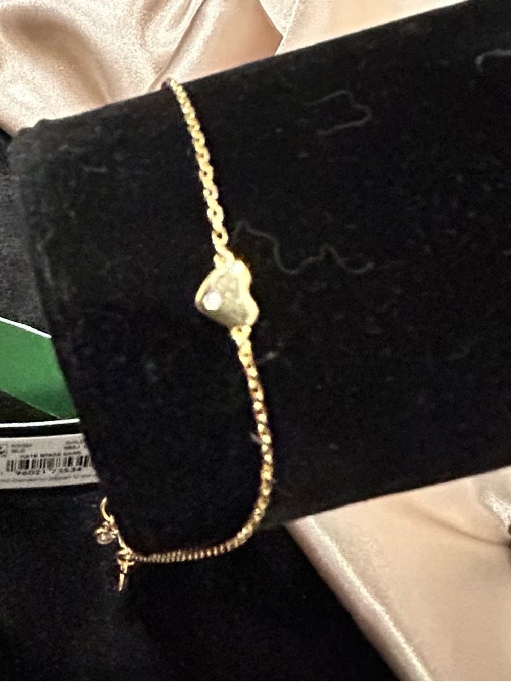 Kaye Spade Gold Tone Heart Chain Bracelet with Crystal Accent - Women Jewelry